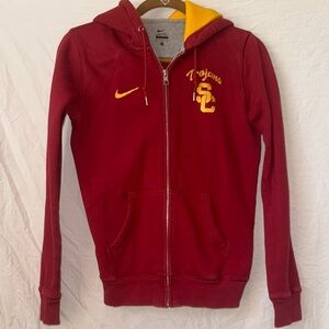 Nike Red Trojans Hoodie with Yellow Accents